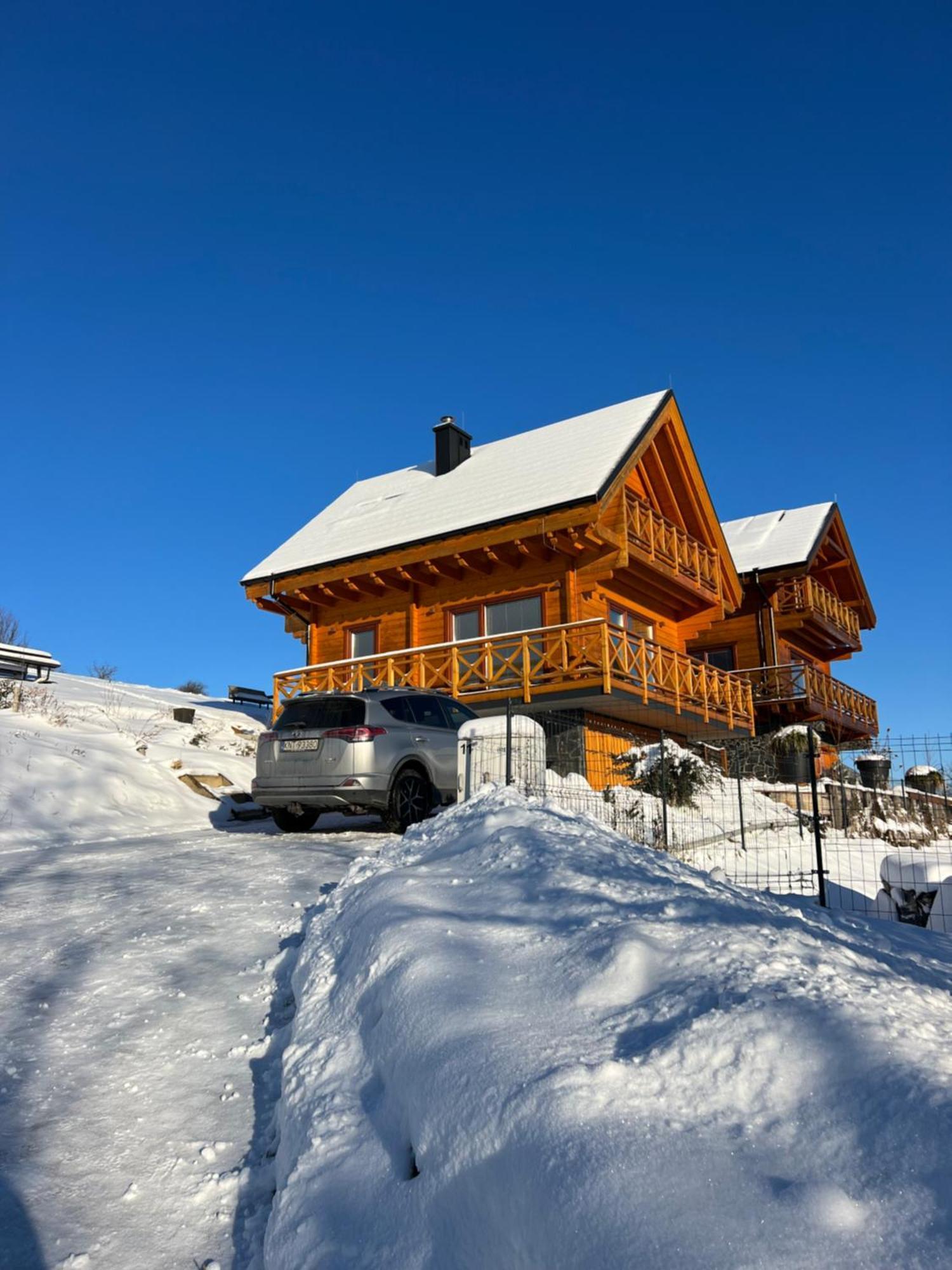 Houten Vakantiewoning "Reisnaarpolen" Royaal Ontbijt, Sauna En Hottub Czarna Góra Dış mekan fotoğraf